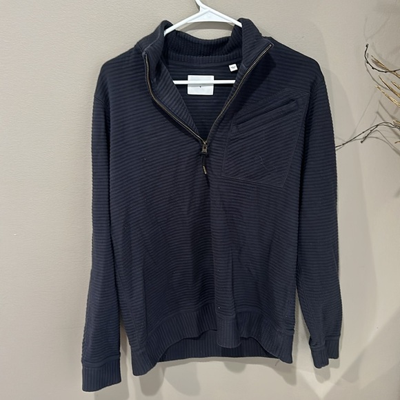 Billy Reid Quilted Half Zip Navy Blue Size m - Picture 4 of 7